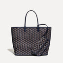 Elegant Élodie Tote Bag with signature pattern and detachable pouch, available in medium and large sizes for everyday use and travel
