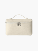 Loriana crossbody handbag in off-white vegan leather with silver emblem and top handle