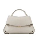 Elegant Aveline handbag in chalk vegan leather with structured design and top handle