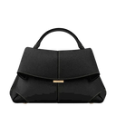 Black Aveline structured vegan leather handbag with adjustable strap and gold-tone clasp